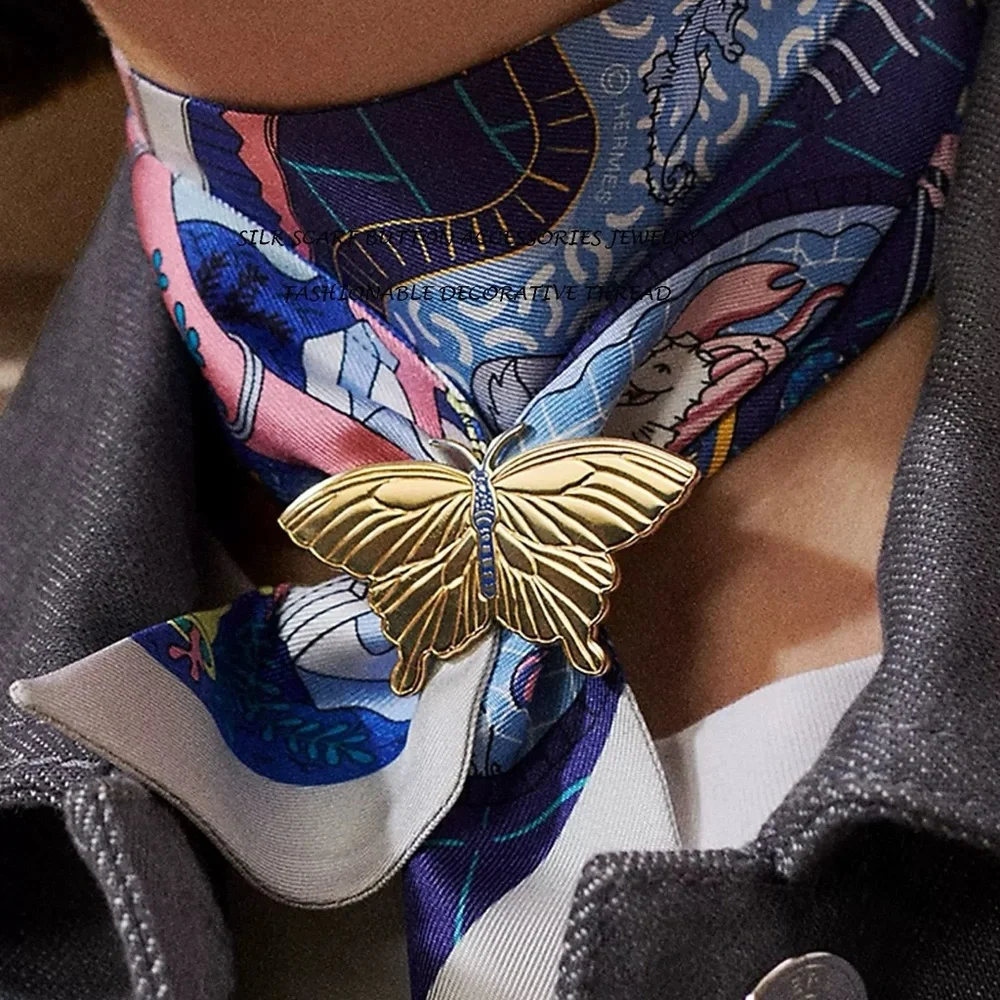 Golden Butterfly Scarf Ring